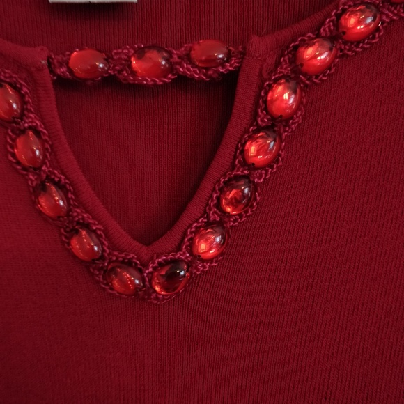 Joseph A embellished red sweater - Picture 2 of 7